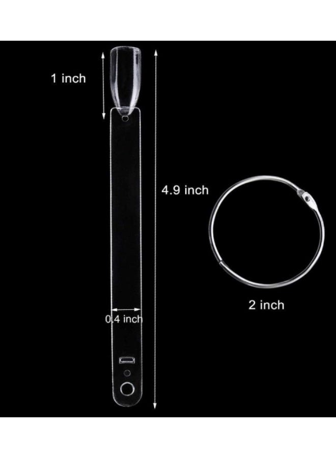 150 قطعة من أطراف طلاء الأظافر الشفافة على شكل مروحة، لوحة عرض، أعواد تدريب (شفافة) - Image 2